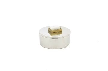 Gümüş Traverten Mermer Kapaklı Kutu 12x7cm