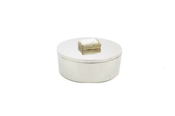 Gümüş Traverten Mermer Kapaklı Kutu 15x8cm