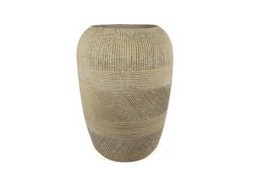 Krem Beton Dokulu Saksı 52x75cm