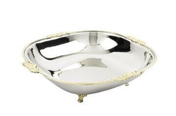 Gümüş Gold Ayaklı Sunumluk 30x8cm