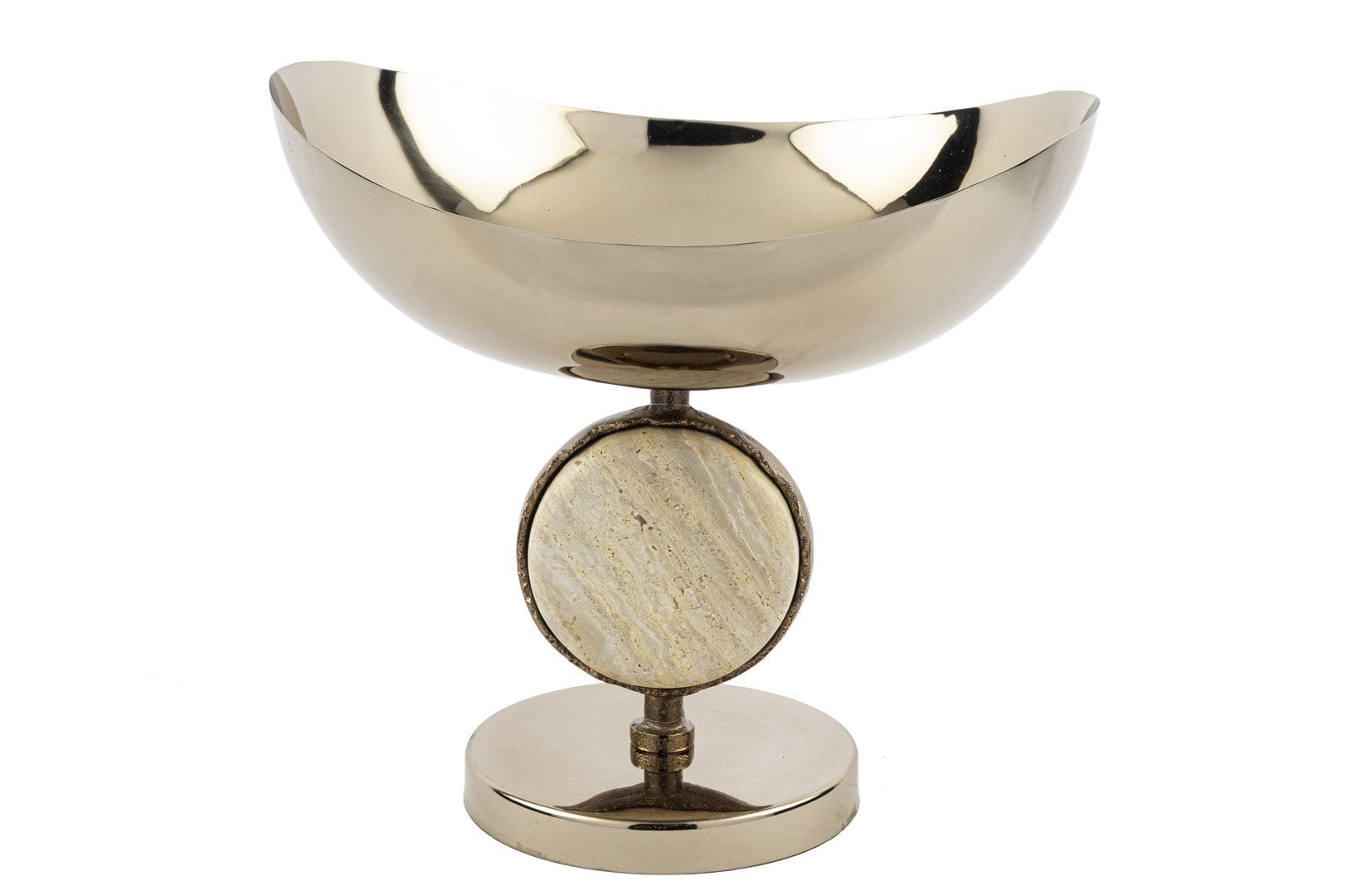 Bronz Traverten Mermer Ayaklı Sunumluk 30x29x29cm