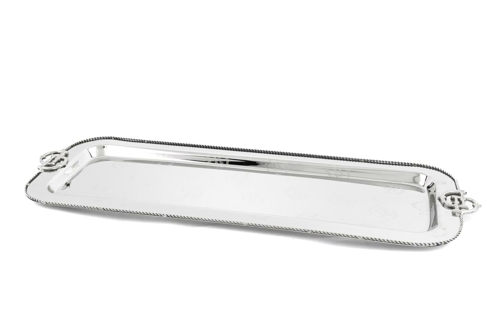 Darly Gümüş Metal Dik Tepsi 60x21cm