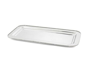 Darly Gümüş Metal Dik Tepsi 38x18cm