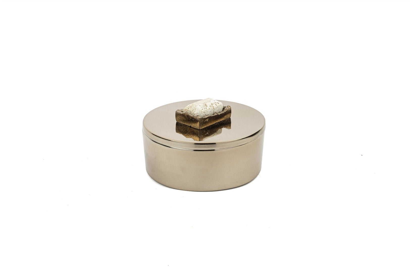 Bronz Traverten Mermer Kapaklı Kutu 12x7cm