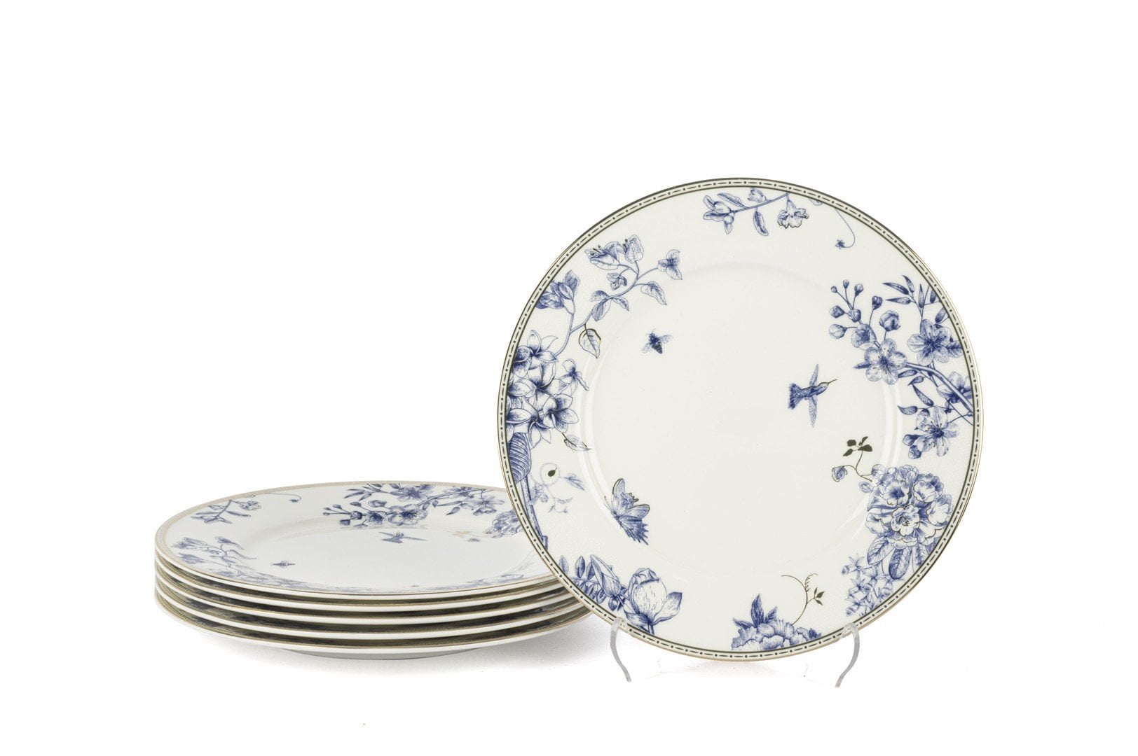 Fili e Fiori Mavi Beyaz 6lı Pasta Tabağı 20cm