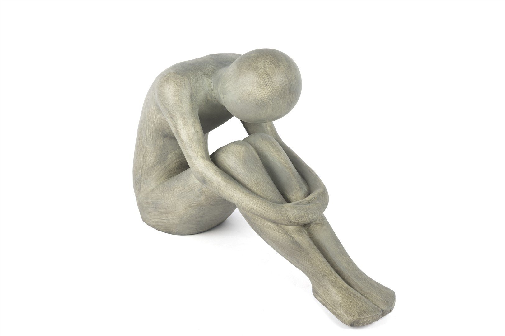 Gri Oturan İnsan Figürü 55x23x38cm