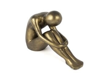 Bronz Oturan İnsan Figürü 55x23x38cm