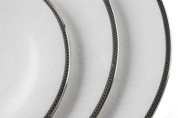 Gracia 72 Parça Bonechina Yemek Seti Platin