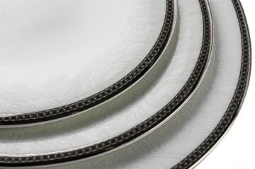 Gracia 72 Parça Bonechina Yemek Seti Platin