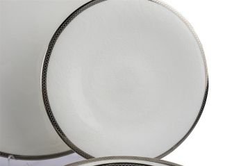 Gracia 72 Parça Bonechina Yemek Seti Platin