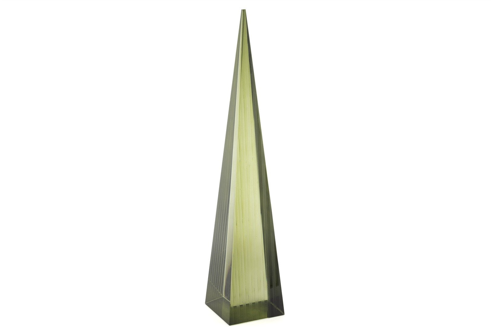 Yeşil Kristal Piramit Obje 9x45cm