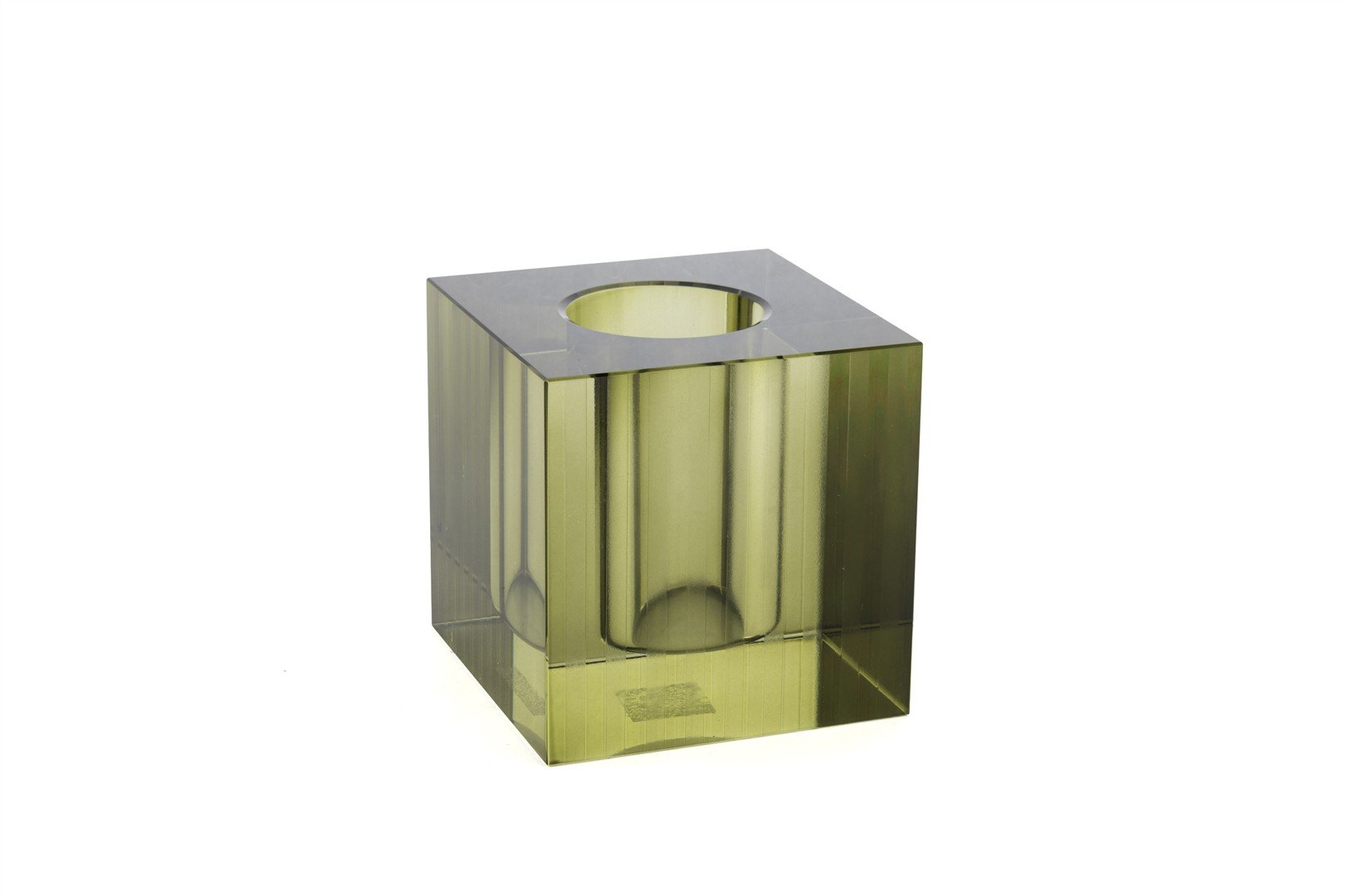 Yeşil Kristal Küp Vazo 10cm