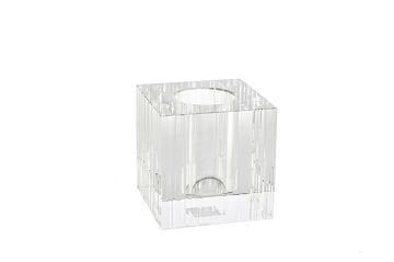 Şeffaf Küp Kristal Vazo 10cm
