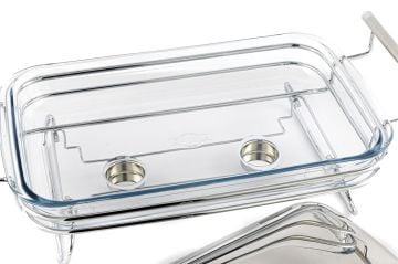 Perle Çelik Kapaklı Dikdörtgen Isıtıcılı Servis 47x25x19cm