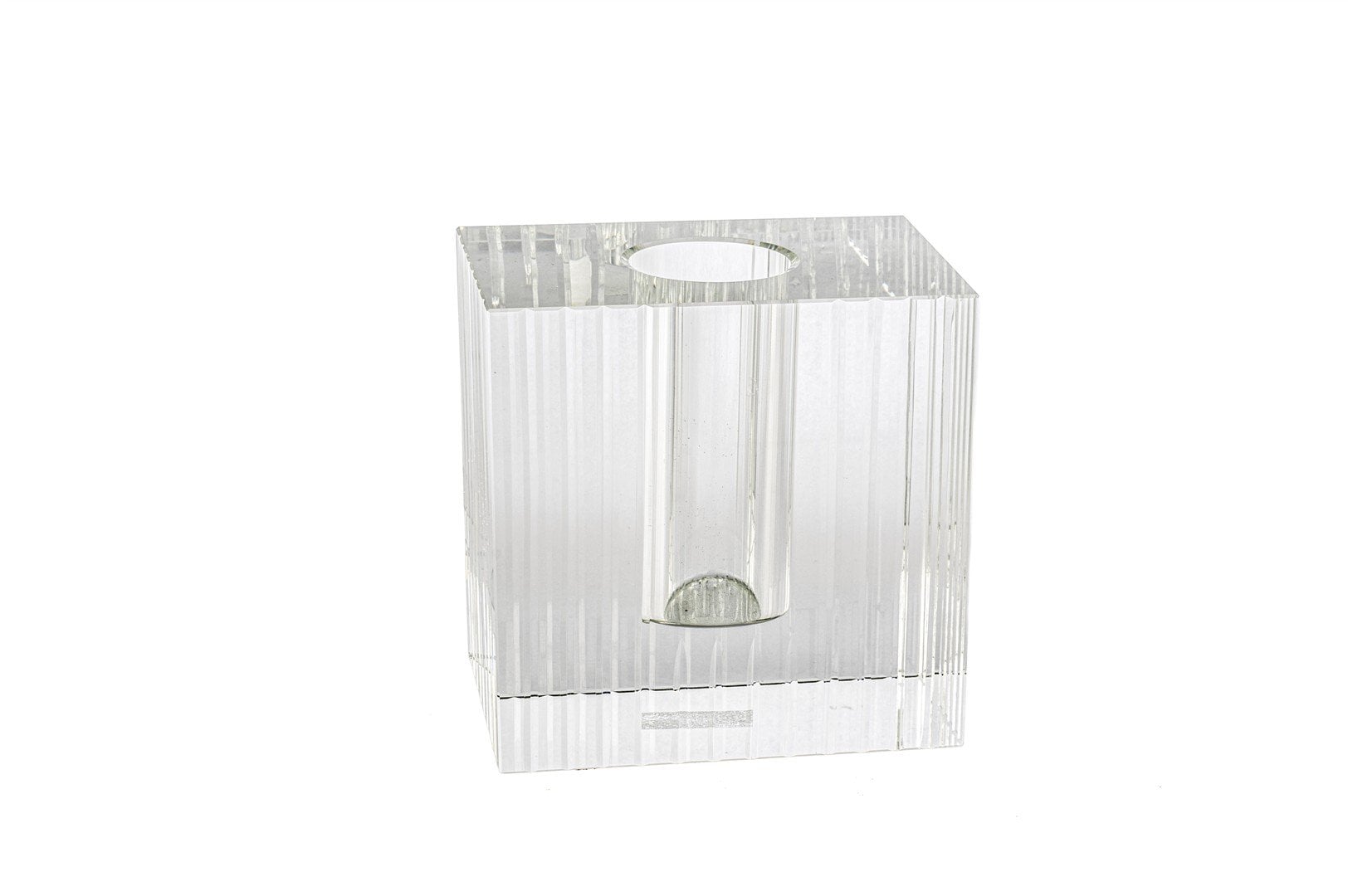 Şeffaf Küp Kristal Vazo 15x10x15cm