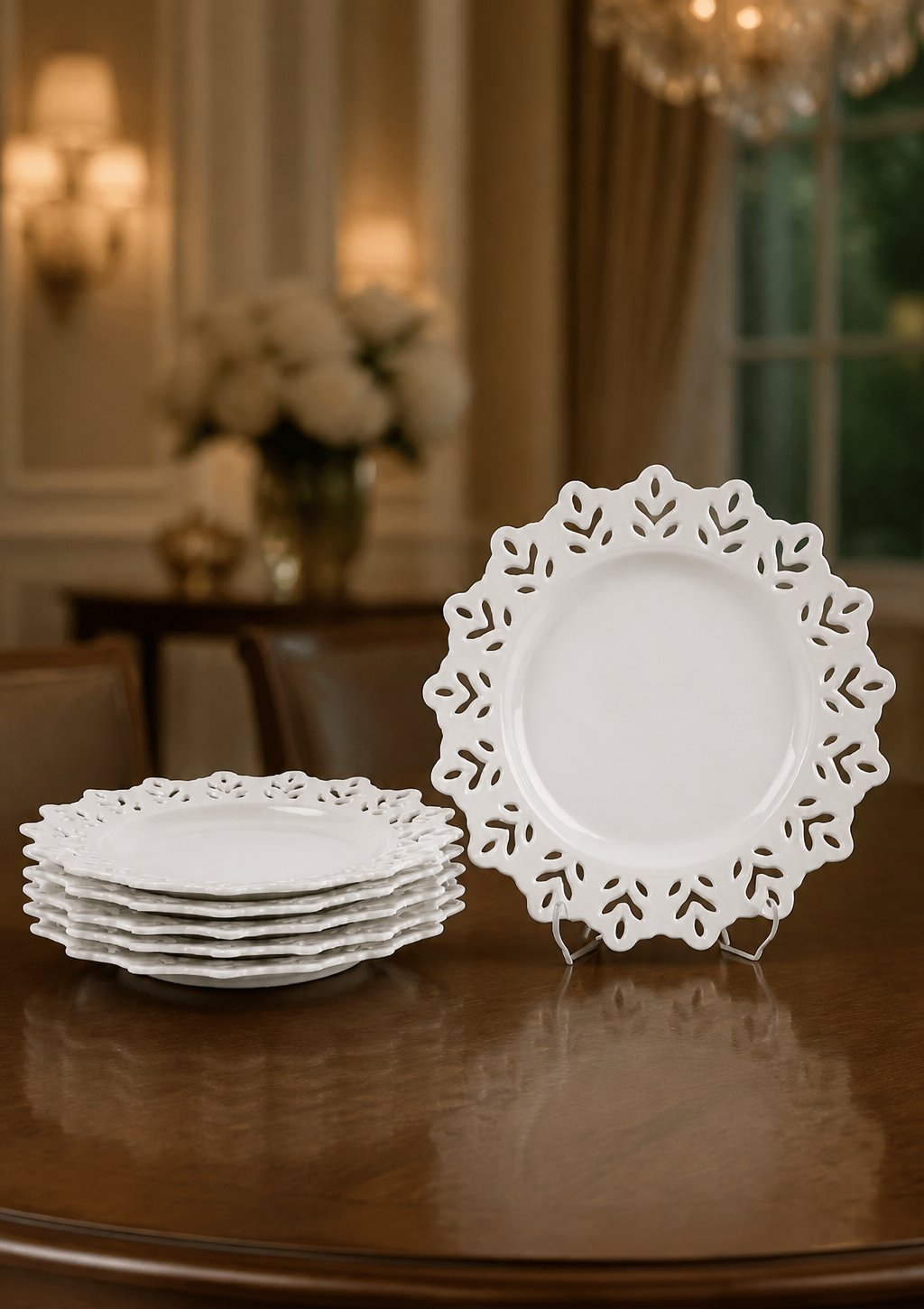 Beyaz 6lı Tatlı Tabağı 20cm
