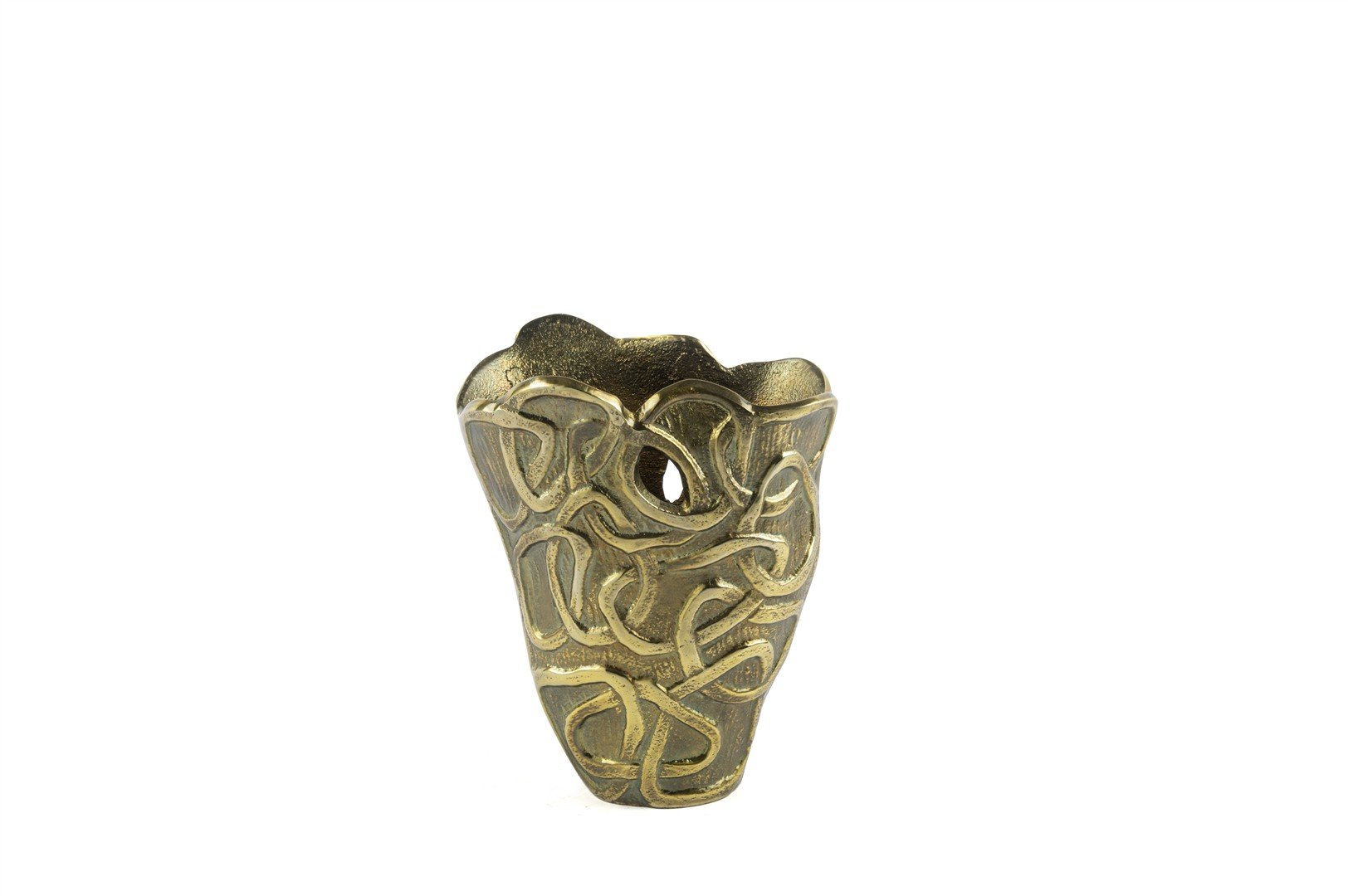 Antik Gold Düğümlü Vazo 11x17x22cm