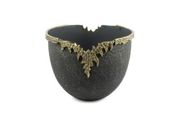 Antrasit Dokulu Piriç Antik Saksı 32x24cm