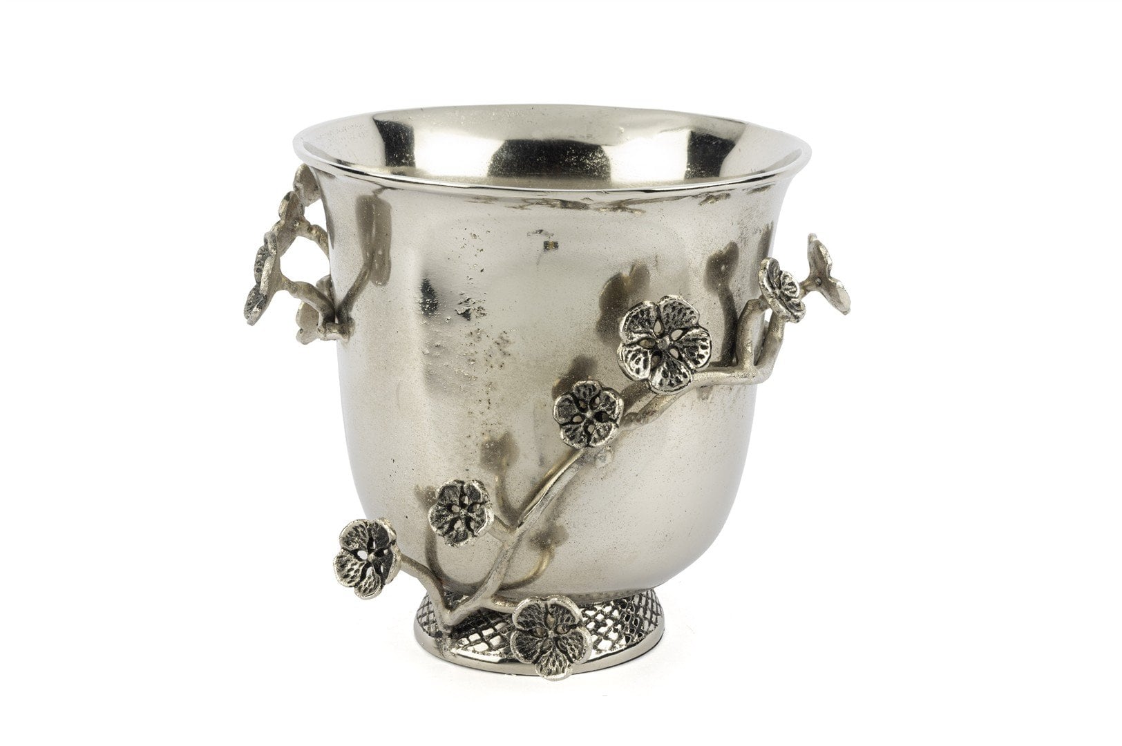 Antik Silver Sarmaşık Çiçek Şarap Soğutucu 28x24cm