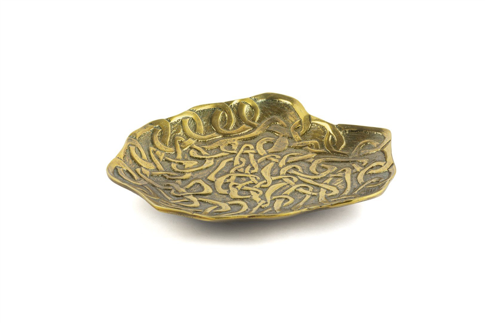 Antik Gold Düğümlü Dek Tabak 25x30x5cm