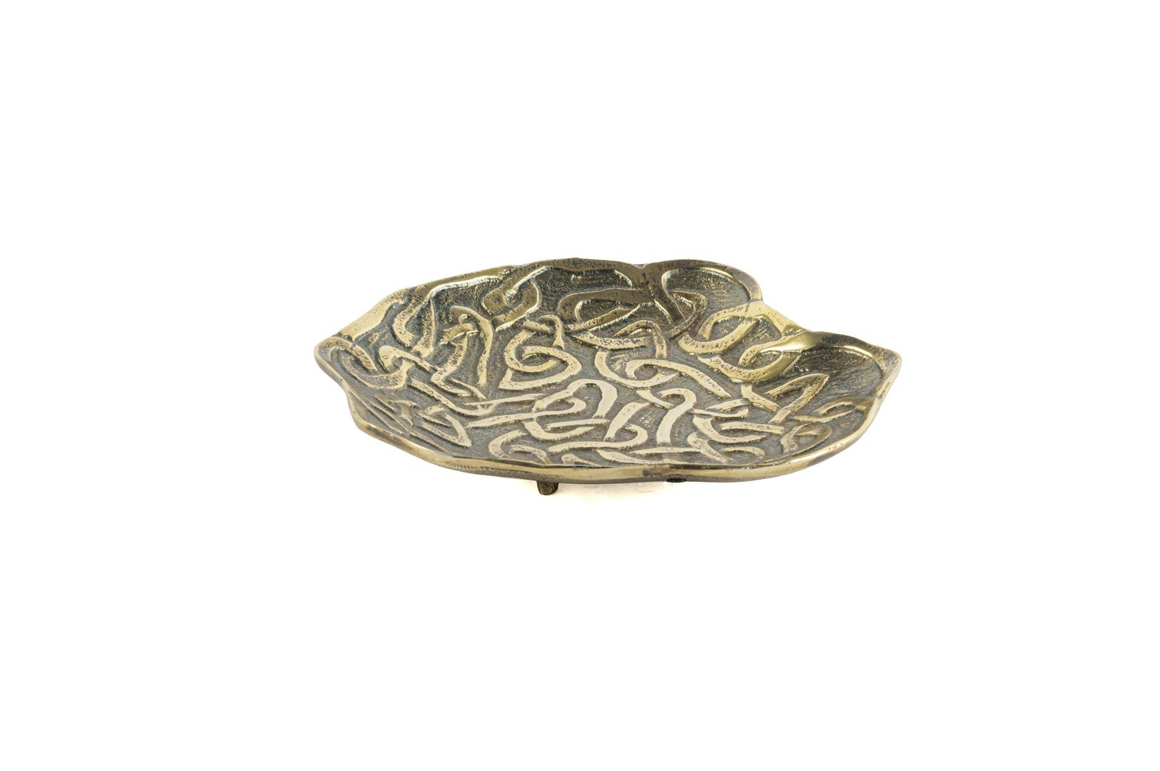 Antik Gold Düğümlü Dek Tabak 19x24x5cm