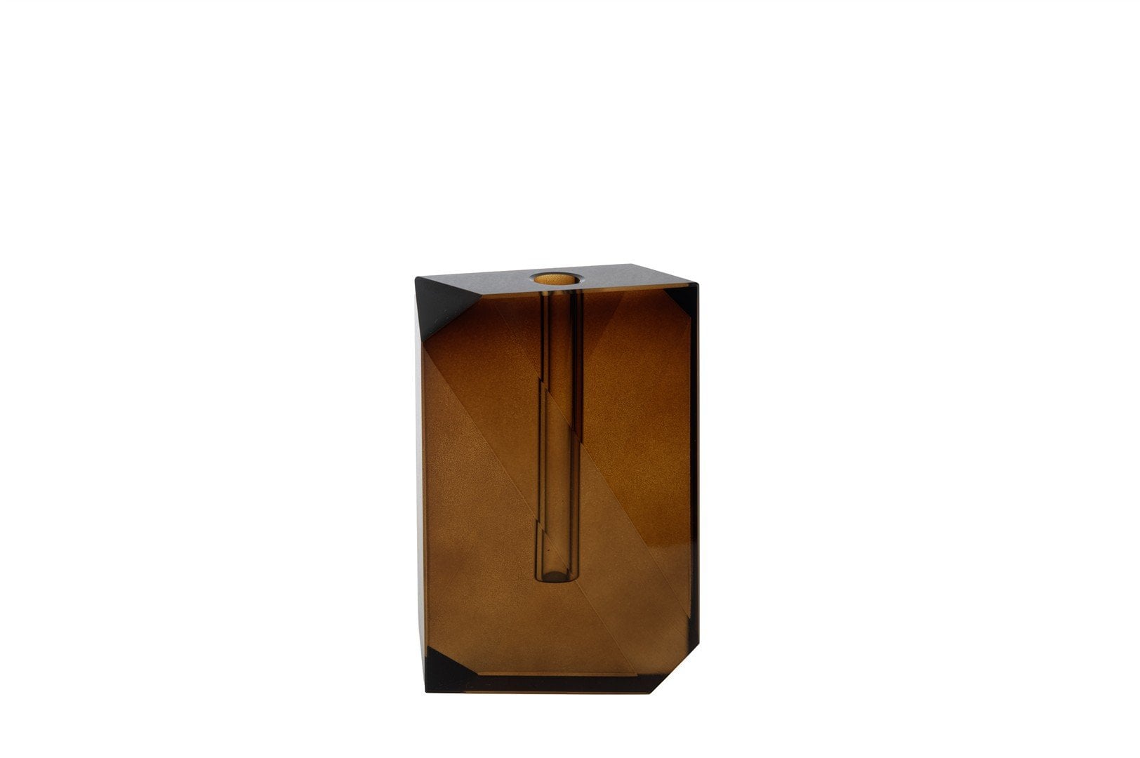 Kristal Amber Çiçeklik Vazo 10x4x16cm
