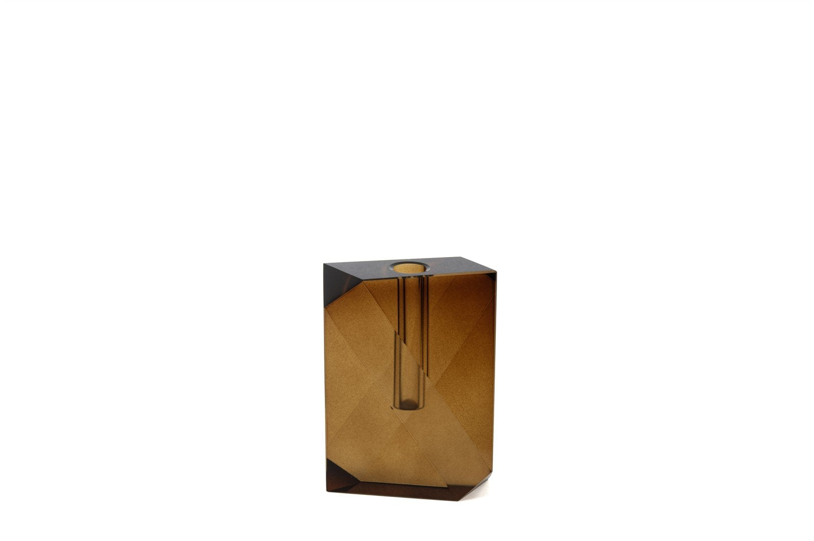 Kristal Amber Çiçeklik Vazo 9x4x12cm