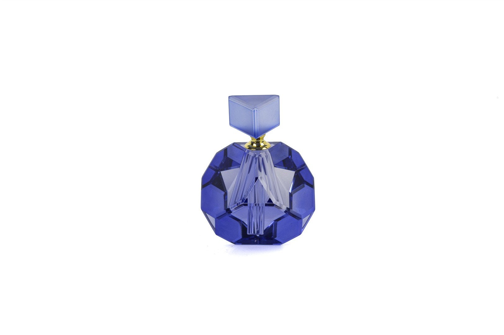 Kristal Mavi Geometrik Şişe 10x10x13cm
