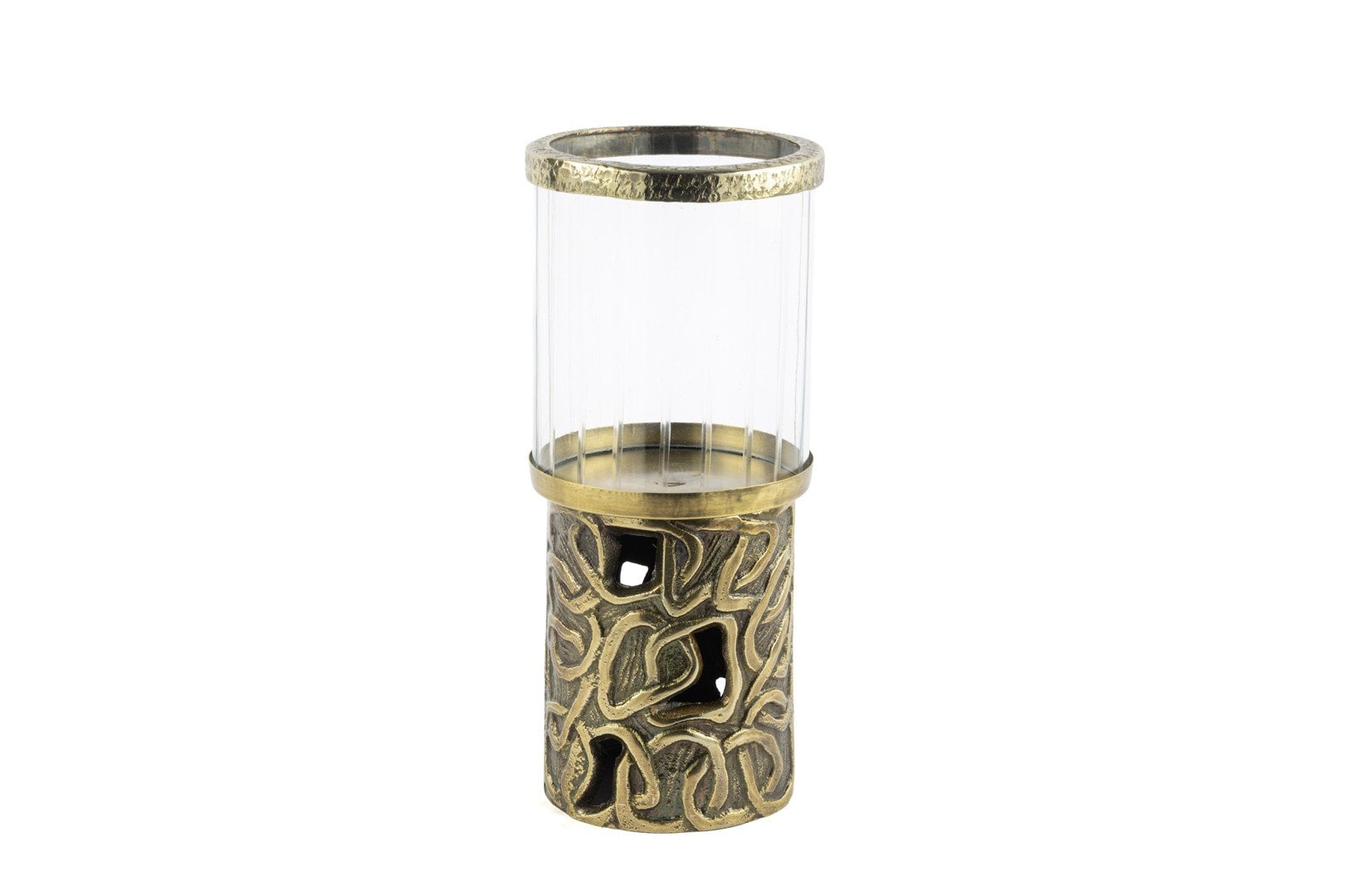 Antik Gold Metal Cam Mumluk 31x14cm