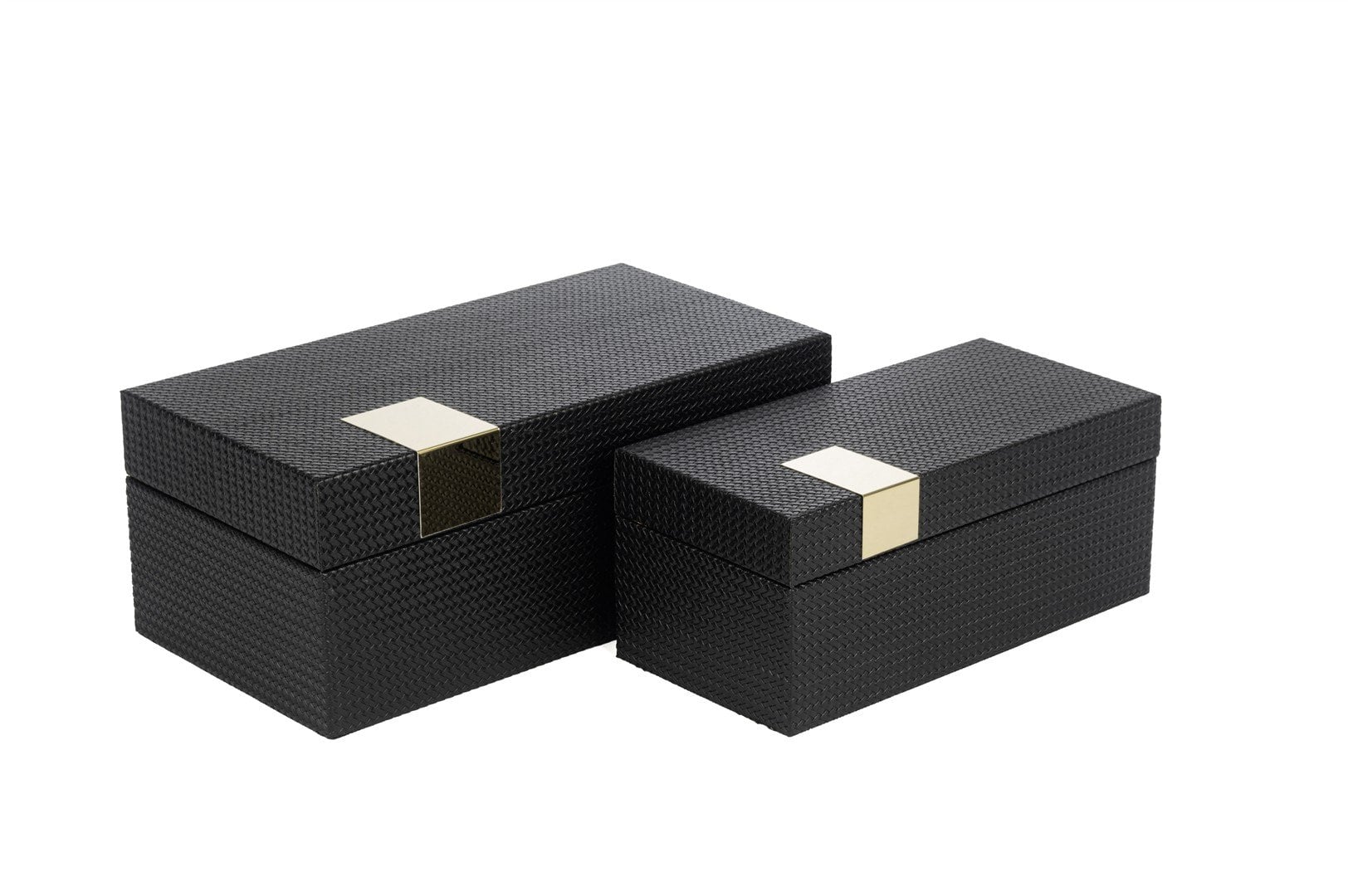 2 li Siyah Gold Dekoratif Kutu 24x12x1cm 30x16x12cm