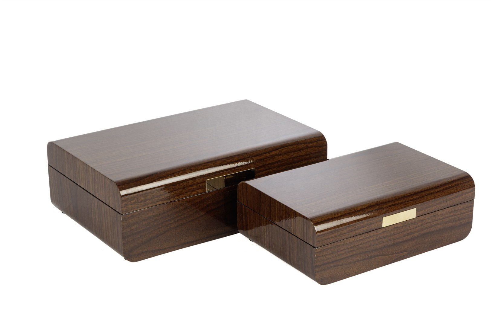 2 li Ahşap Gold Dekoratif Kutu 24x16x8cm30x20x10cm