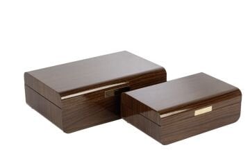 2 li Ahşap Gold Dekoratif Kutu 24x16x8cm30x20x10cm