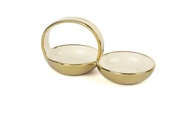 Krem Gold 2li Yuvarlak Çerezlik 27x13x13cm
