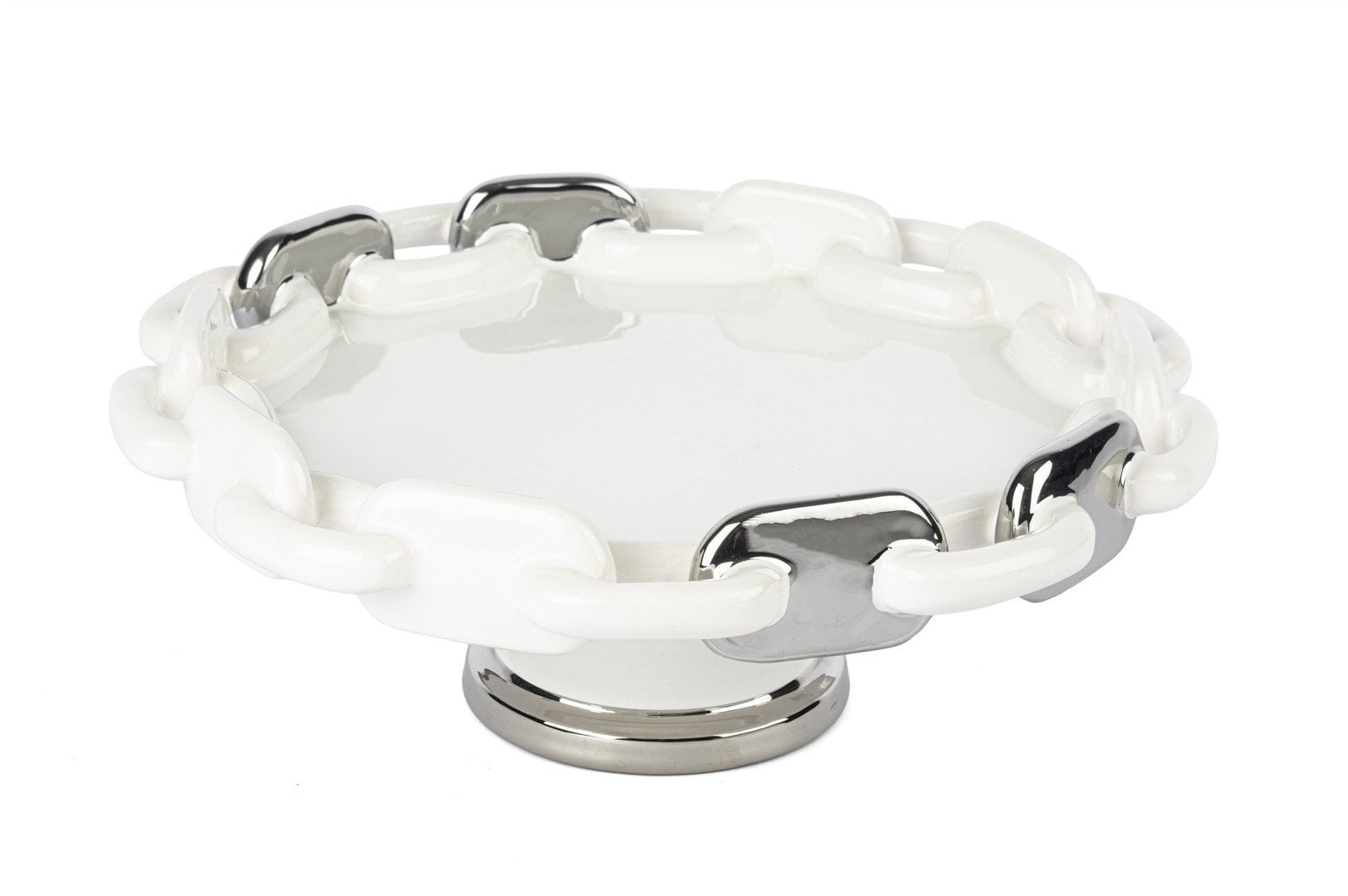 Beyaz Silver Zincir Ayaklı Servis 33x13cm