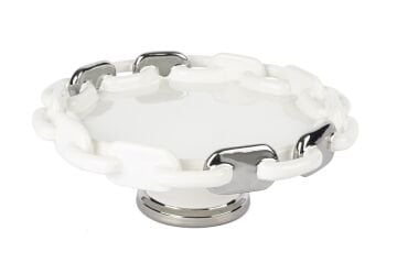 Beyaz Silver Zincir Ayaklı Servis 33x13cm
