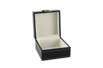 Siyah Gold Kulplu Deri Kutu 12x12x8cm