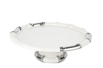 Beyaz Silver Ayaklı Servis 32x11cm
