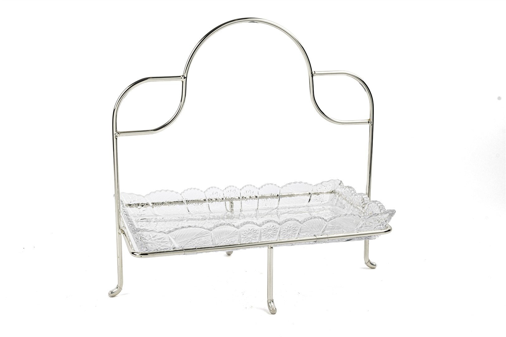 Sİlver Kulplu Cam Sunumluk 30x33cm