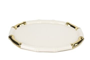 Krem Gold Oval Servis 37x27cm