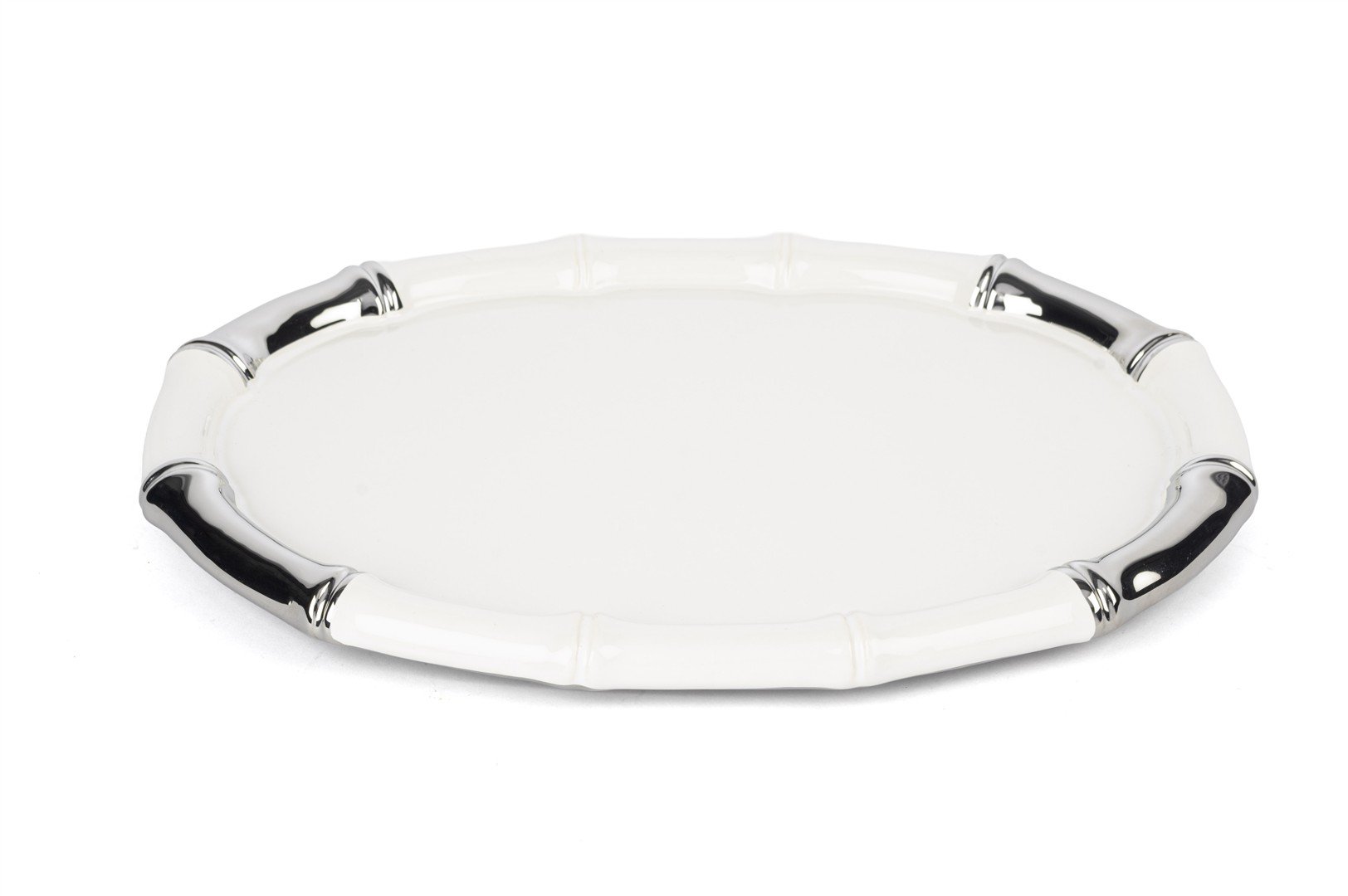 Beyaz Silver Oval Servis 37x27cm