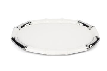 Beyaz Silver Oval Servis 37x27cm