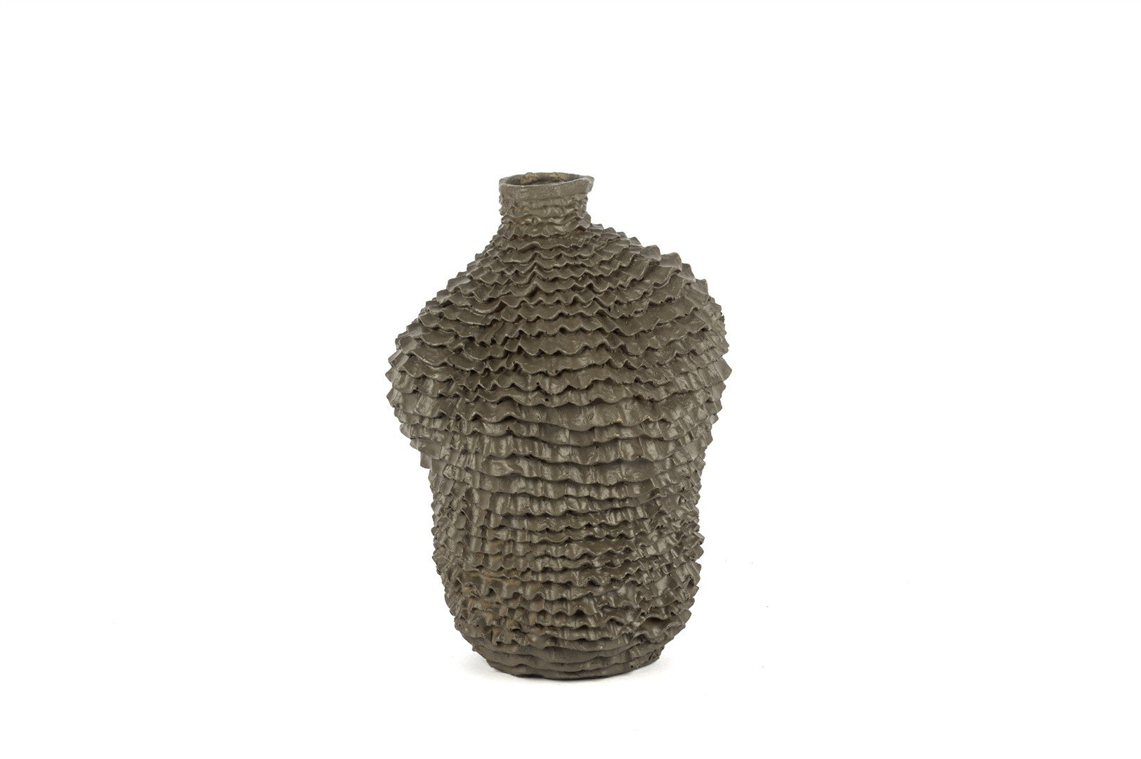 Füme Mercan Dokulu Vazo 16x23cm