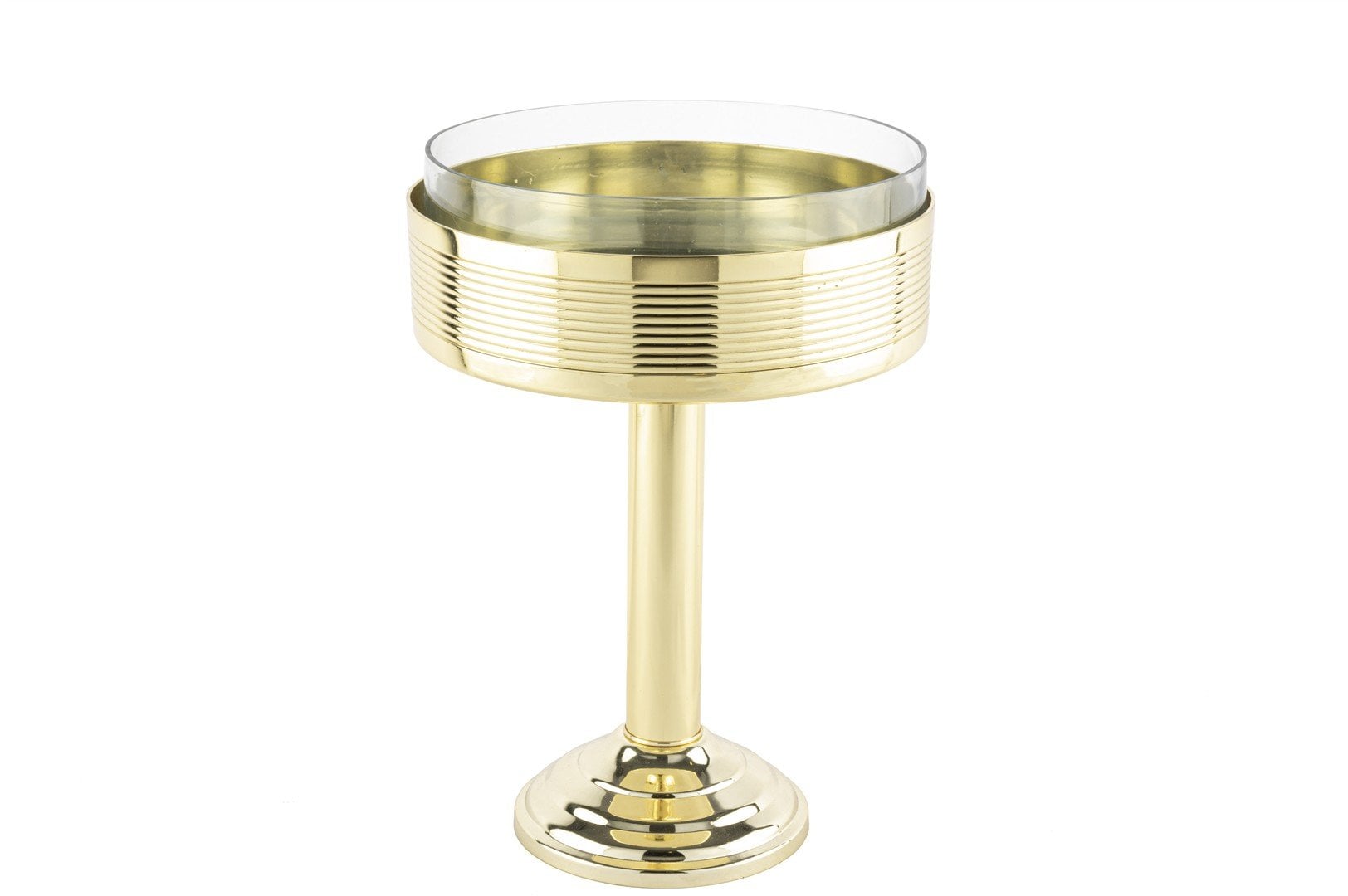Gold Cam Ayaklı Meyve Kasesi 21x30cm