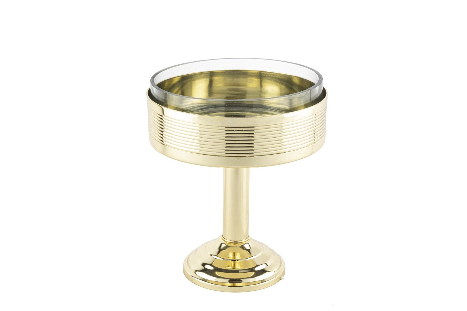 Gold Cam Ayaklı Meyve Kasesi 21x26cm