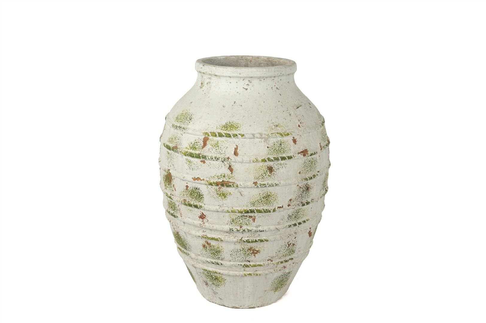Krem Yeşil Eskitme Büyük Küp 52x35cm