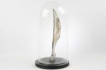 Gold Kristal Yaprak Kurbağa Fanus 42x22cm