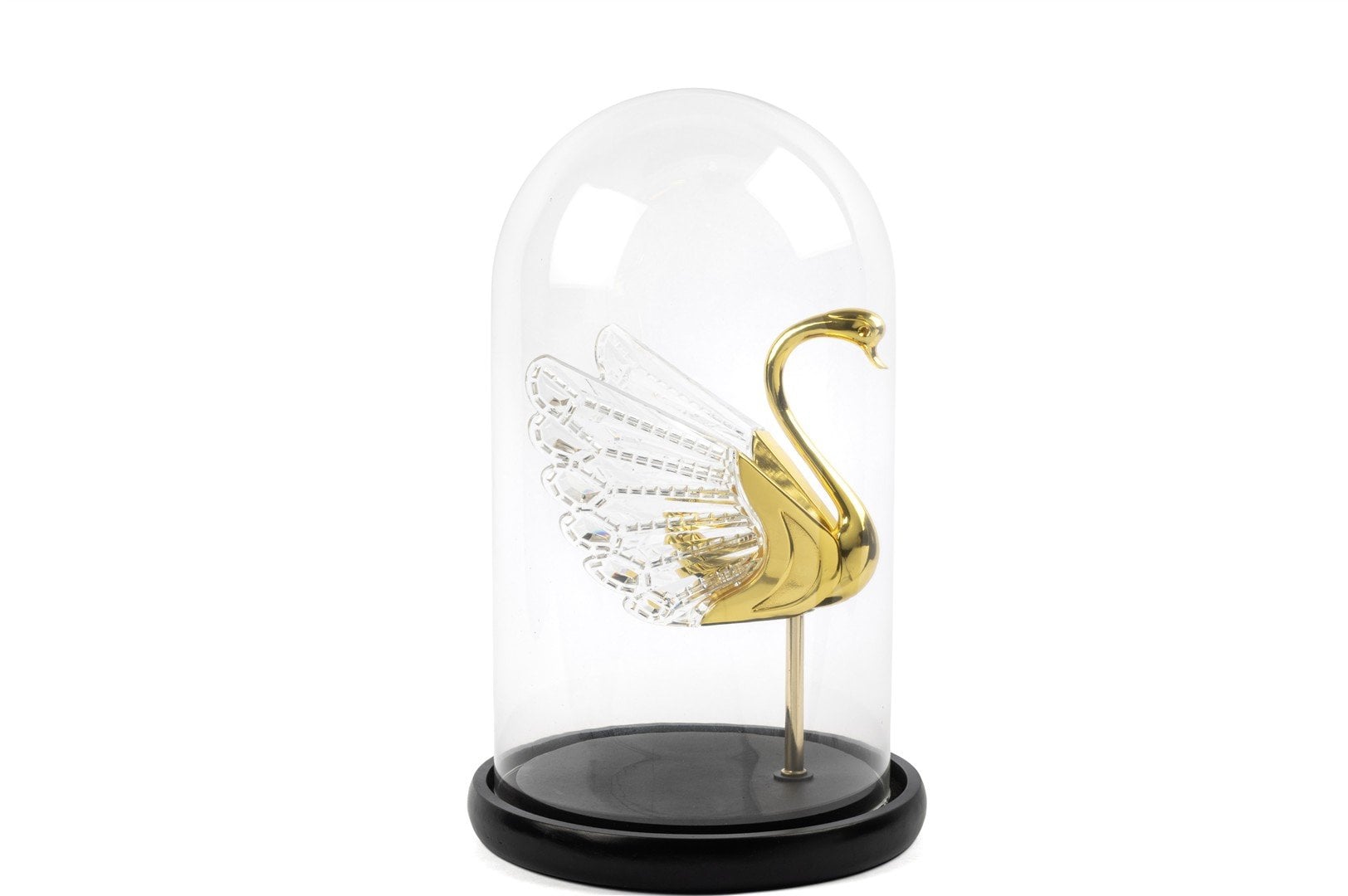Gold Kristal Kuğu Fanus 22x38cm