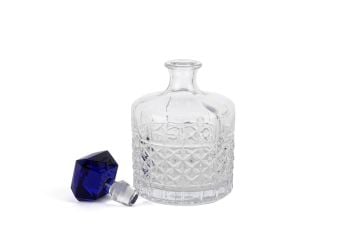 Royal-Hex Cam Lacivert Kapaklı Dekoratif Şişe 15x24cm