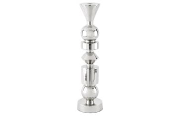 Gümüş Metal Mumluk 10x47cm