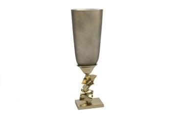 Gold Ayaklı Cam Dek Kase18x55